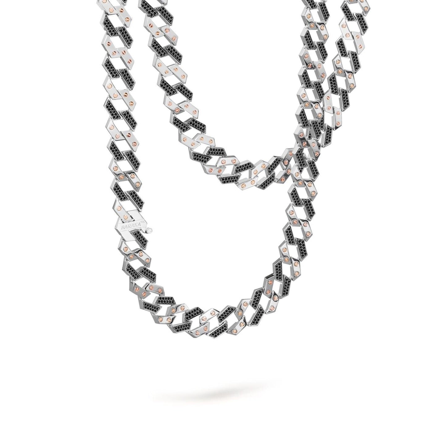 Baraka Ritmika Chain GC324011BRDN, a men's chain in rose and white gold set with diamonds