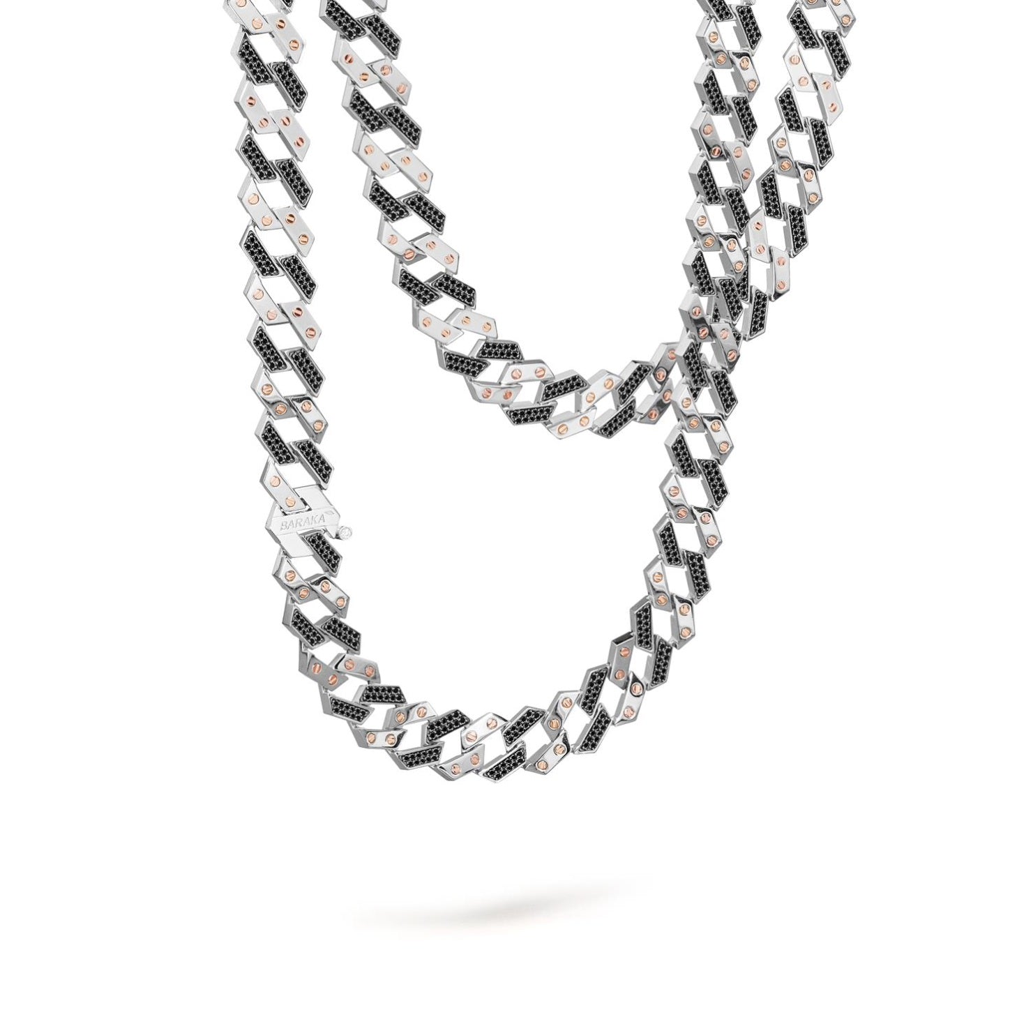 Baraka Ritmika Chain GC324011BRDN, a men's chain in rose and white gold set with diamonds