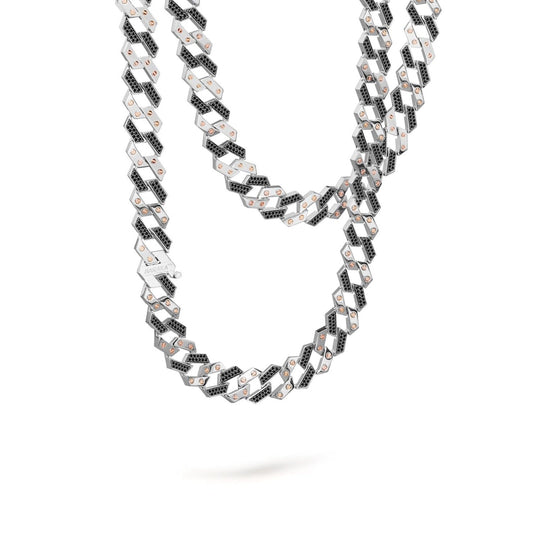Baraka Ritmika Chain GC324011BRDN, a men's chain in rose and white gold set with diamonds
