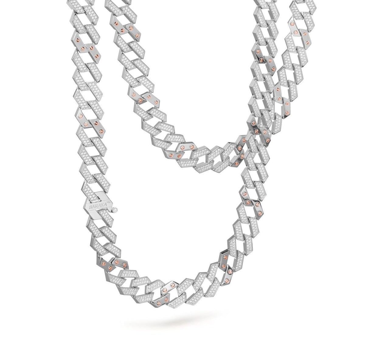 Baraka Ritmika Chain GC324001BRDB, a men's chain in rose and white gold set with diamonds