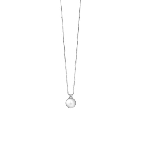 Damiani Le Perle Necklace 20012312, An 18k white gold necklace set with diamonds and pearls