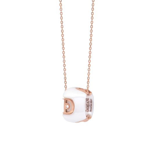 Damiani D.Icon Necklace 20045905, An 18k rose and white gold and ceramic necklace set with diamonds
