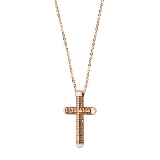 Damiani Metropolitan Cross 20062160, An 18k rose gold cross pendant set with diamonds