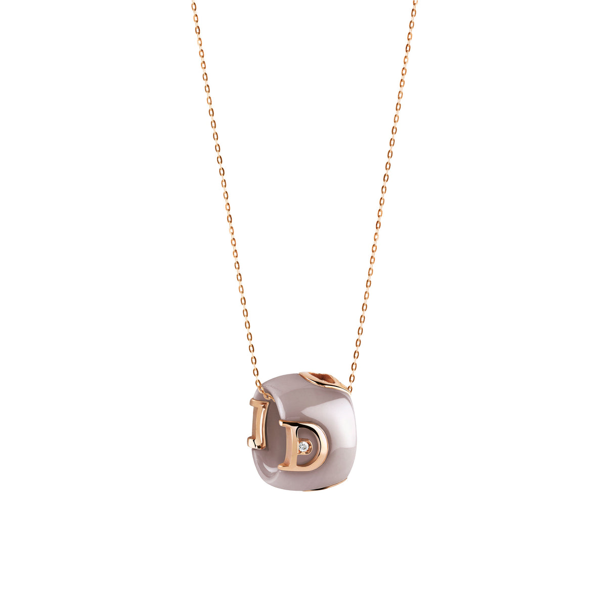Damiani D.Icon Necklace 20068423, An 18k rose gold and ceramic necklace set with diamonds