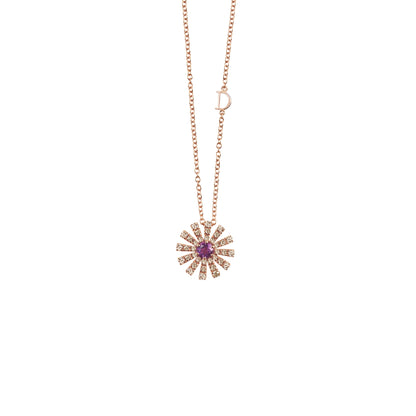 Damiani Margherita Necklace 20072766, An 18k rose gold necklace set with brown diamonds and amethyst