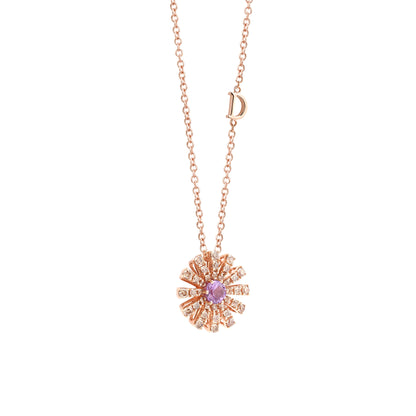 Damiani Margherita Necklace 20072766, An 18k rose gold necklace set with brown diamonds and amethyst