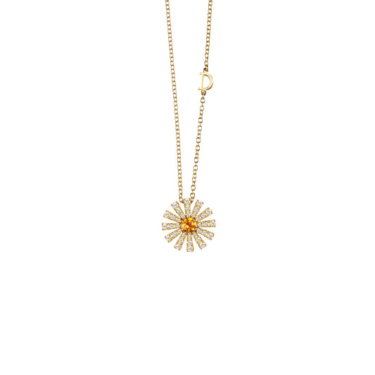 Damiani Margherita Necklace 20072771, An 18k yellow gold necklace set with diamonds and citrine quartz