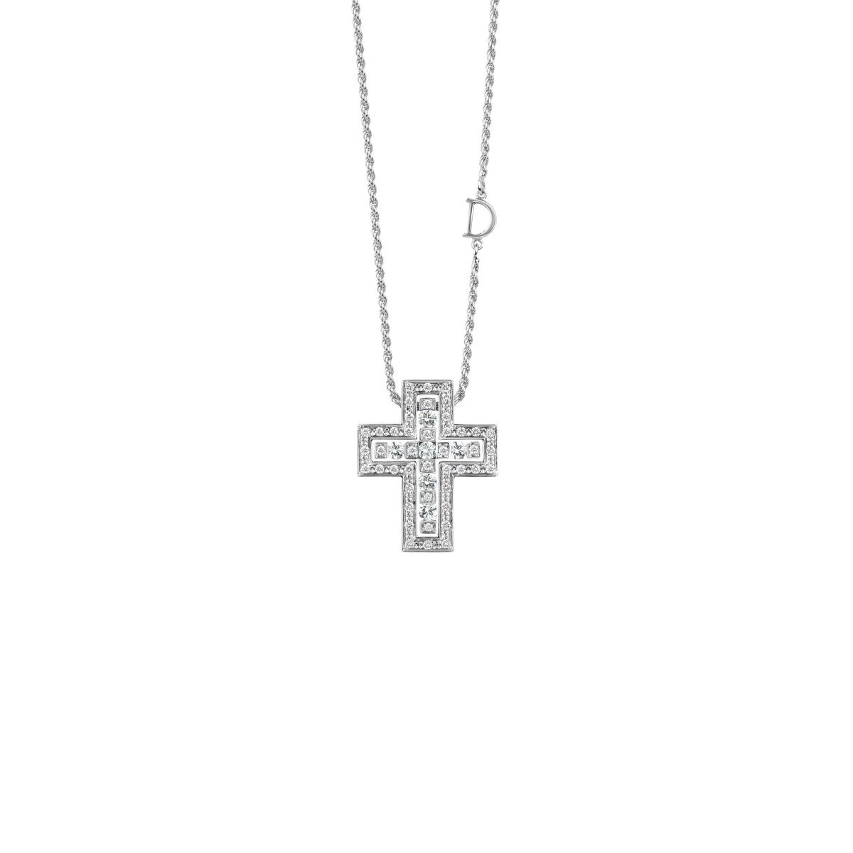 Damiani Belle Epoque Cross 20073457, An 18k white gold cross pendant set with diamonds
