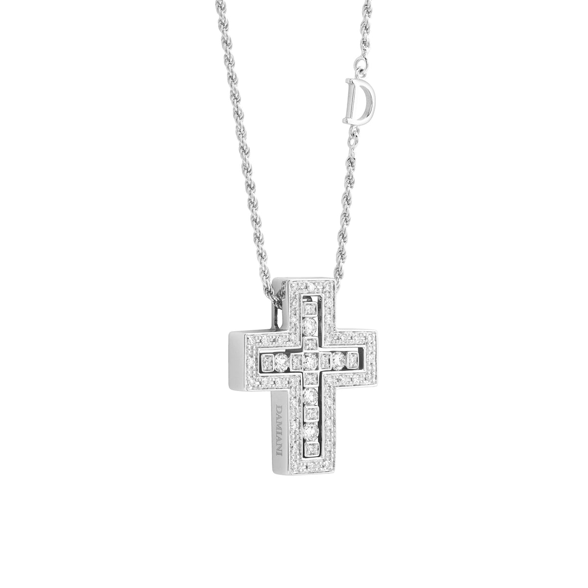 Damiani Belle Epoque Cross 20073457, An 18k white gold cross pendant set with diamonds