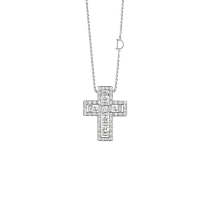 Damiani Belle Epoque Cross 20073470, White gold and diamonds necklace