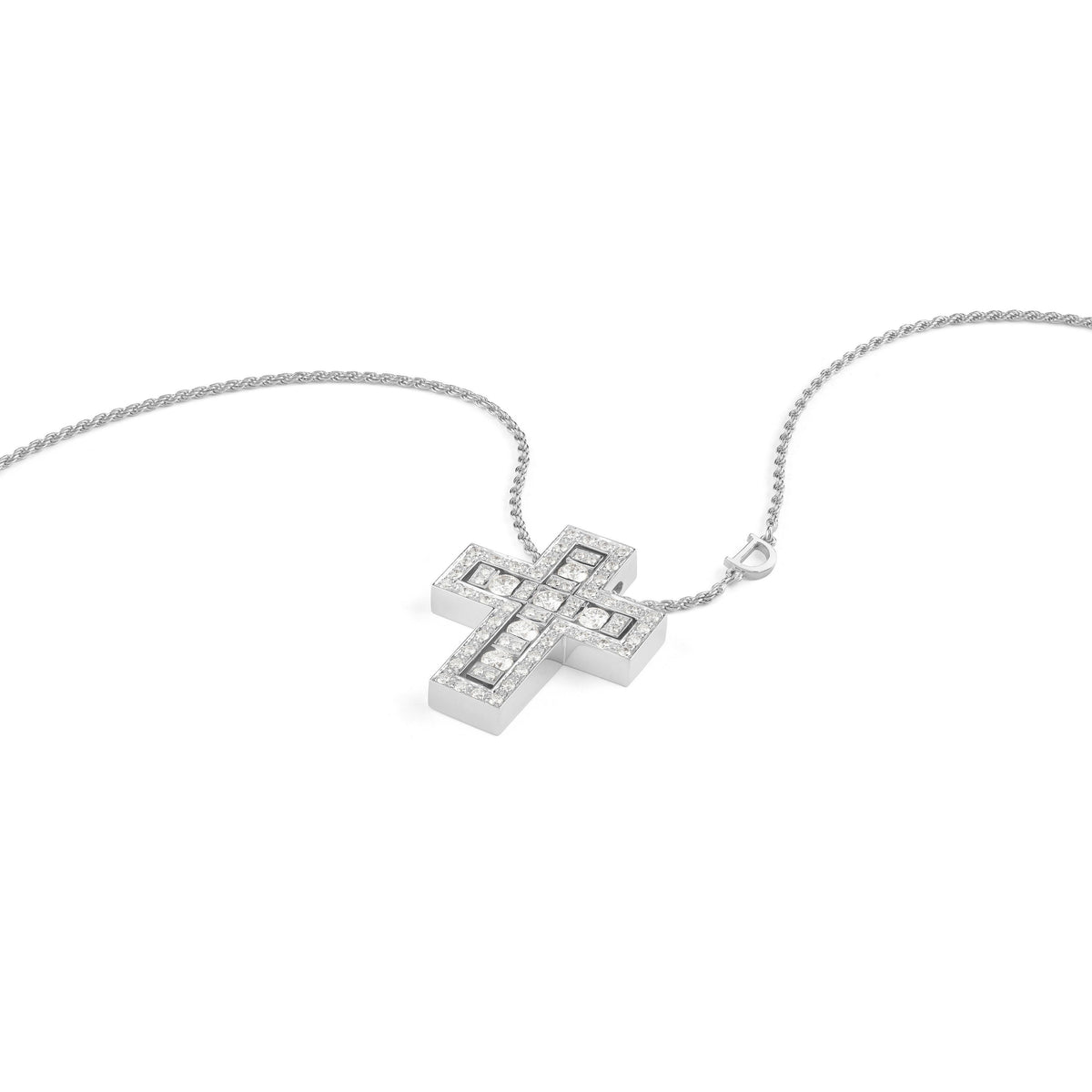 Damiani Belle Epoque Cross 20073470, White gold and diamonds necklace