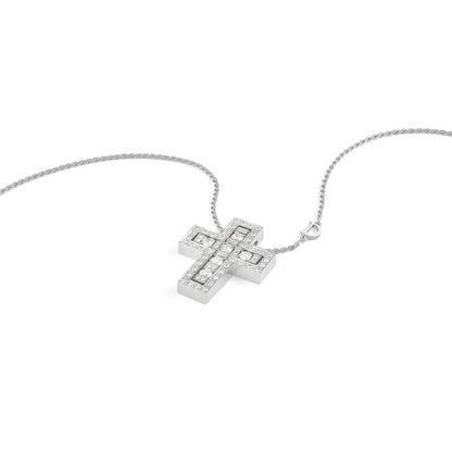Damiani Belle Epoque Cross 20073470, White gold and diamonds necklace