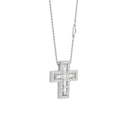 Damiani Belle Epoque Cross 20073470, White gold and diamonds necklace