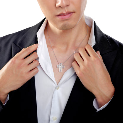 Damiani Belle Epoque Cross 20073470, White gold and diamonds necklace