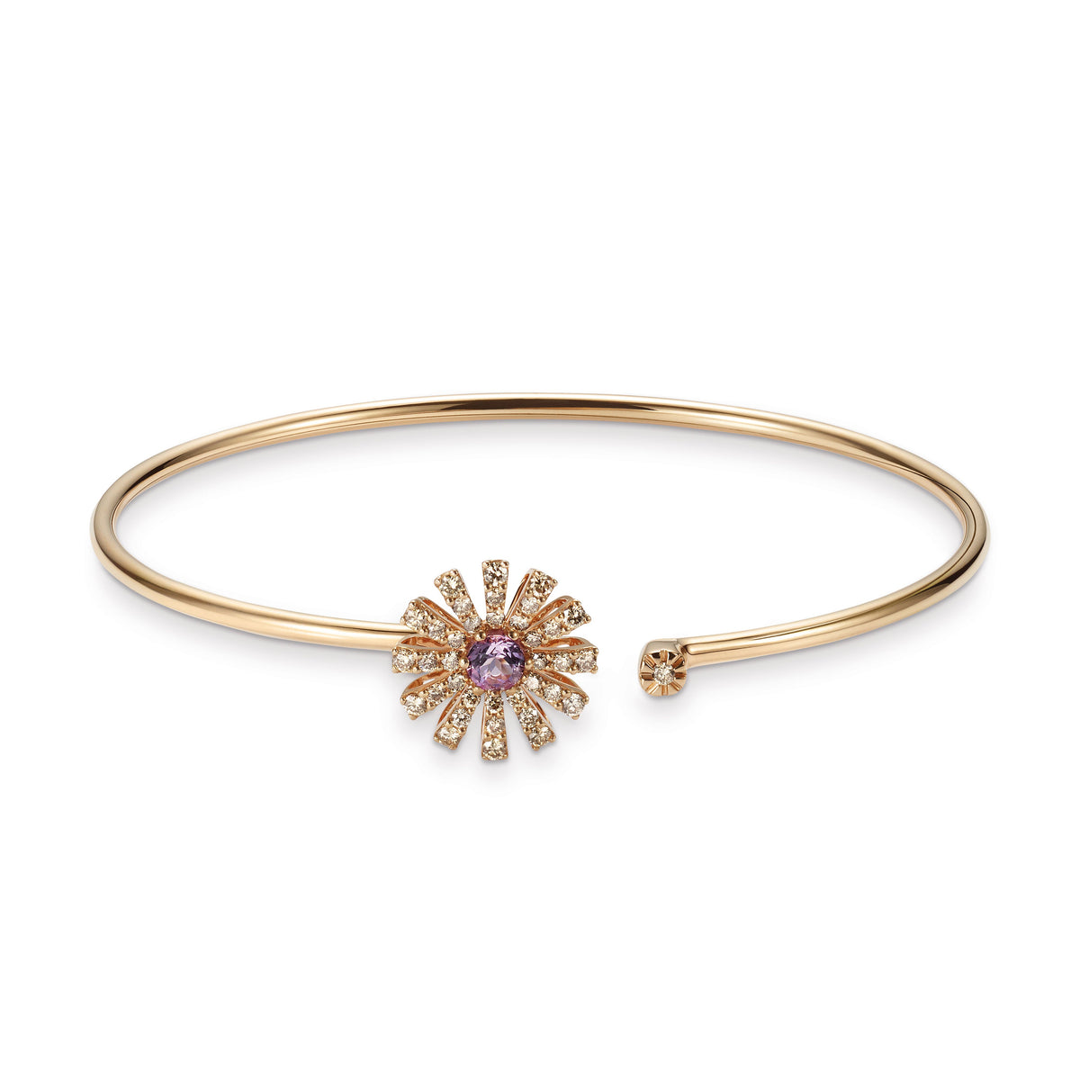 Damiani Margherita Bracelet 20076570, Pink gold, diamonds and amethyst bracelet
