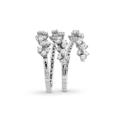 Damiani Mimosa Ring 20078477, Wrap-Around Ring in White Gold and Diamonds