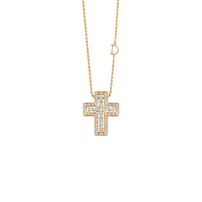 Damiani Belle Epoque Cross 20079804, An 18k yellow gold cross pendant set with diamonds