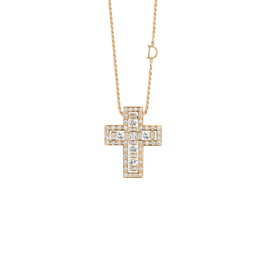 Damiani Belle Epoque Cross 20079808, An 18k yellow gold cross pendant set with diamonds
