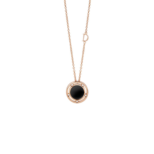 Damiani D.Side Necklace 20082540, An 18k rose gold necklace set with diamonds and onyx