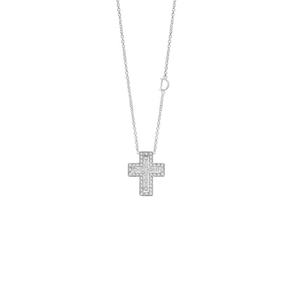 Damiani Belle Epoque Cross 20083490, White gold and diamonds necklace
