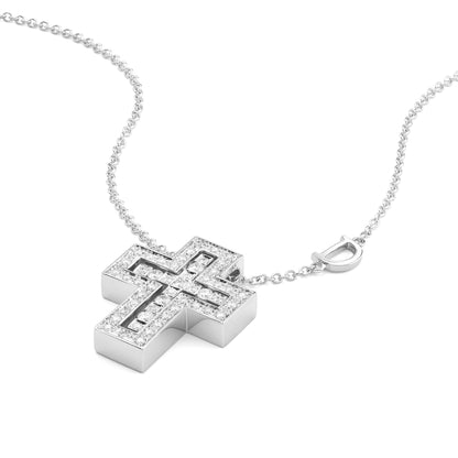 Damiani Belle Epoque Cross 20083490, White gold and diamonds necklace