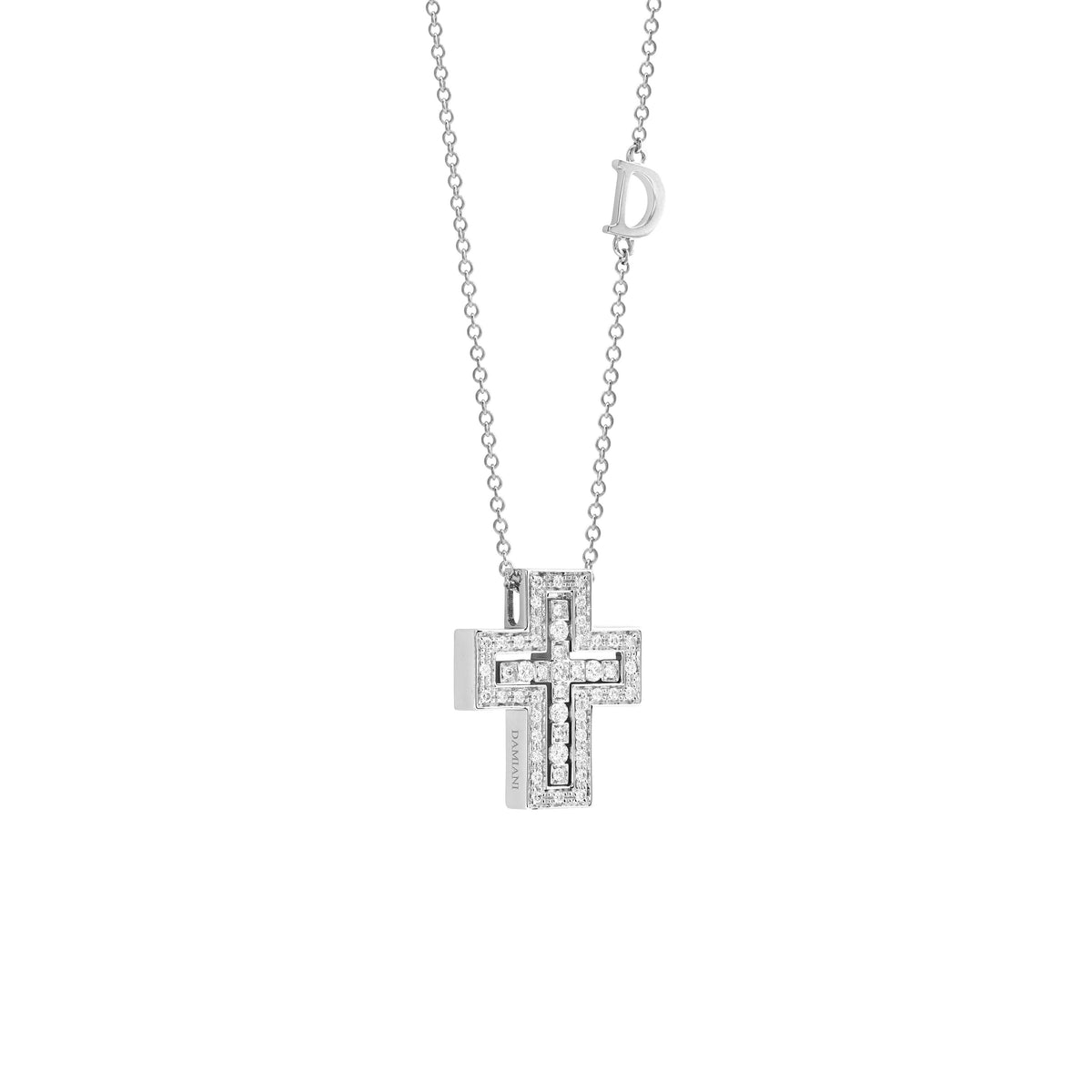 Damiani Belle Epoque Cross 20083490, White gold and diamonds necklace