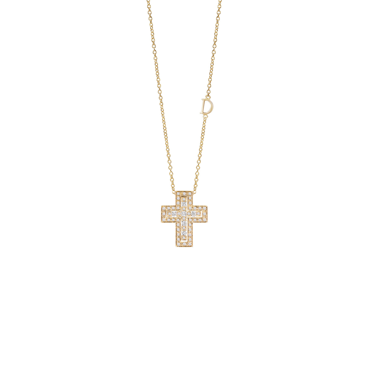 Damiani Belle Epoque Cross 20083491, Yellow gold and diamonds necklace