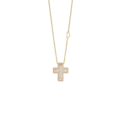 Damiani Belle Epoque Cross 20083491, Yellow gold and diamonds necklace