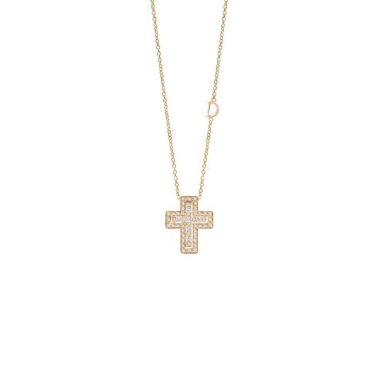Damiani Belle Epoque Cross 20083491, An 18k yellow gold cross pendant set with diamonds