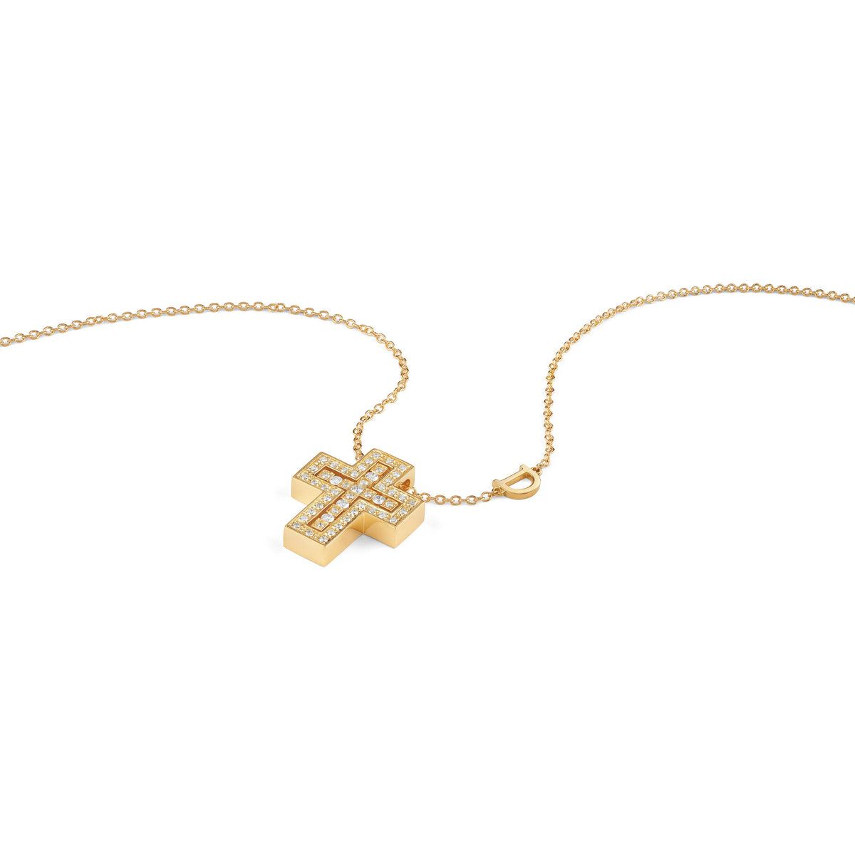 Damiani Belle Epoque Cross 20083491, Yellow gold and diamonds necklace
