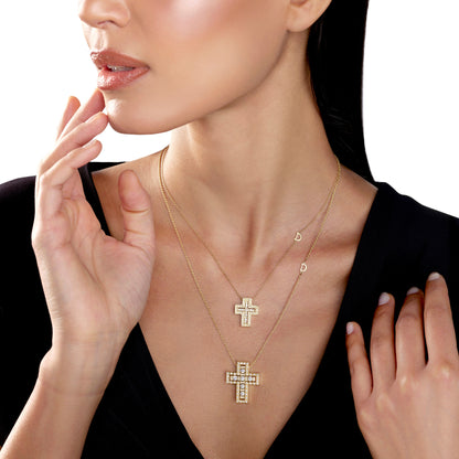 Damiani Belle Epoque Cross 20083491, Yellow gold and diamonds necklace