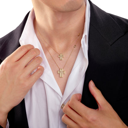 Damiani Belle Epoque Cross 20083491, Yellow gold and diamonds necklace