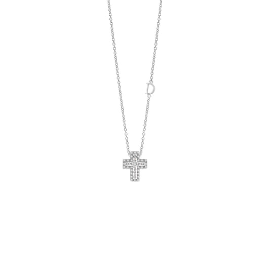 Damiani Belle Epoque Cross 20083507, An 18k white gold cross pendant set with diamonds
