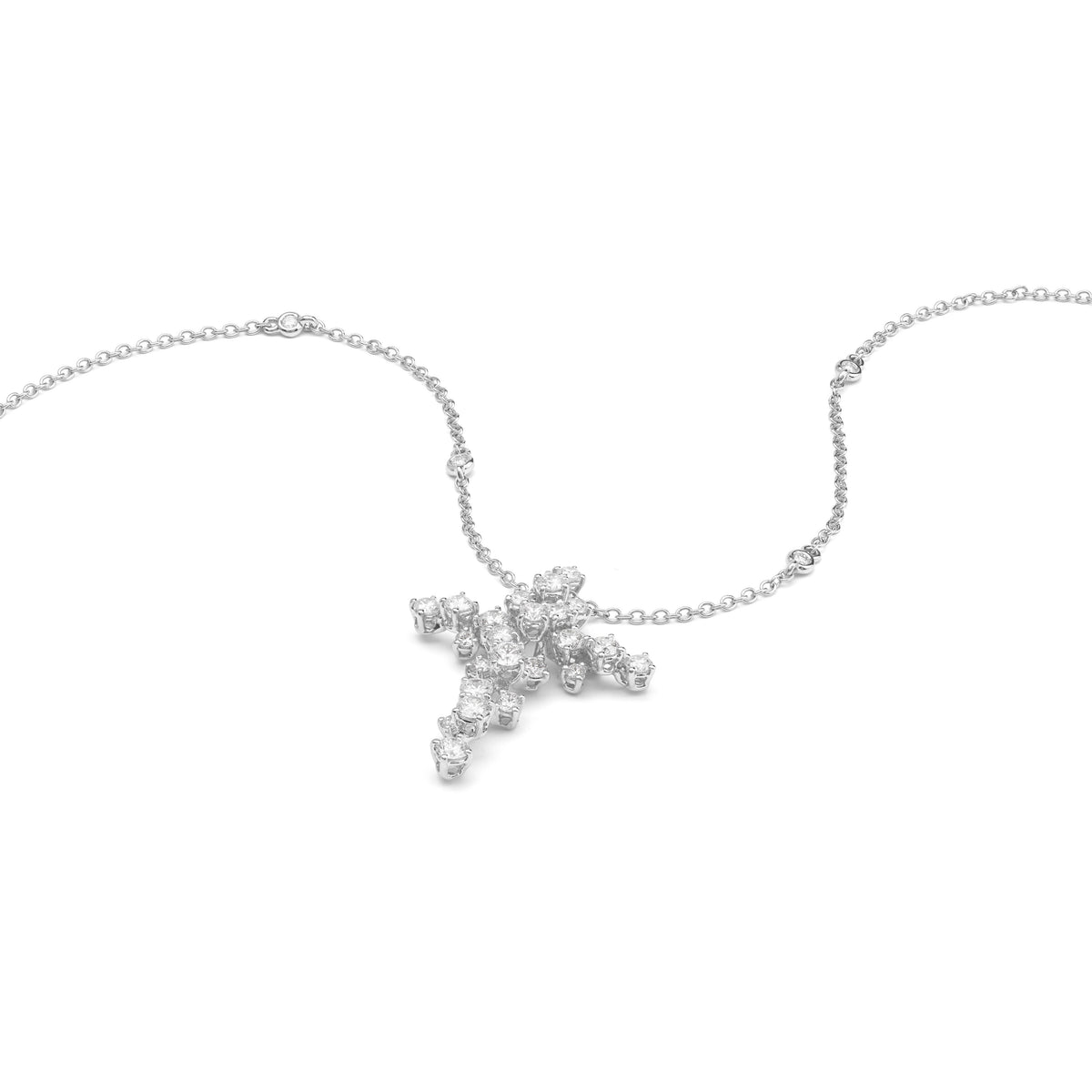 Damiani Mimosa Necklace 20084100, An 18k white gold necklace set with diamonds