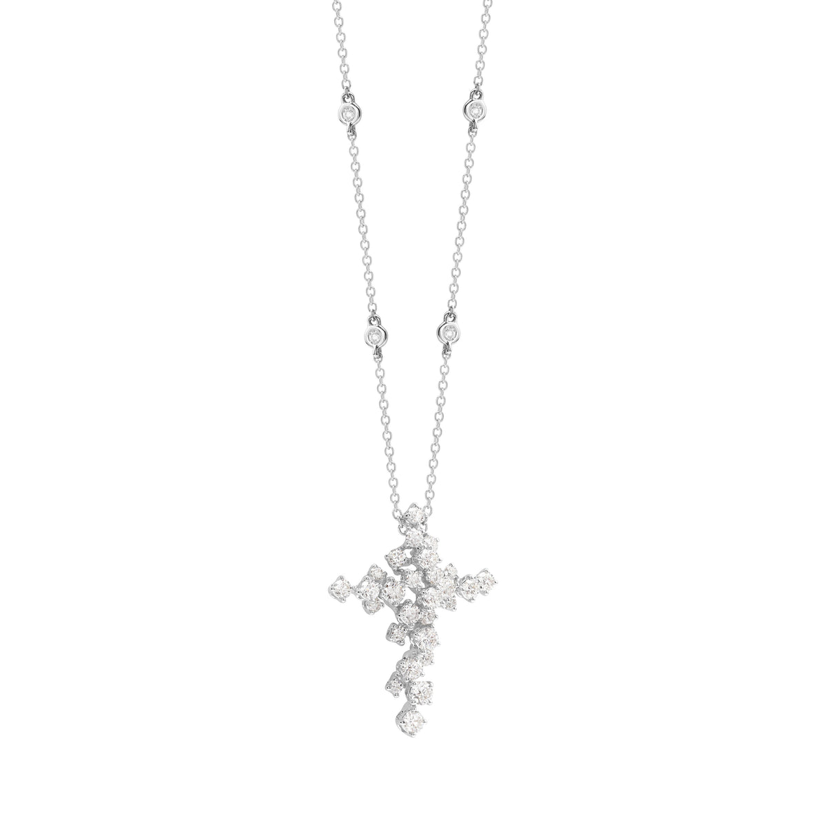 Damiani Mimosa Necklace 20084100, An 18k white gold necklace set with diamonds