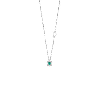 Damiani Margherita Necklace 20084145, White gold, diamonds and emerald necklace