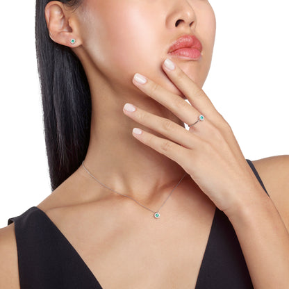Damiani Margherita Necklace 20084145, White gold, diamonds and emerald necklace