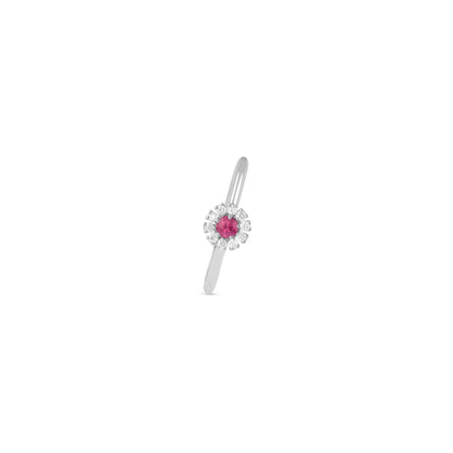 Damiani Margherita Ring 20084156, Ruby and Diamond Cluster Flower Ring in White Gold