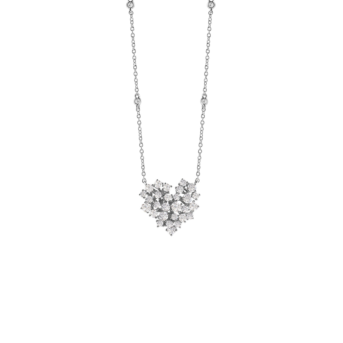 Damiani Mimosa Necklace 20084781, An 18k white gold necklace set with diamonds