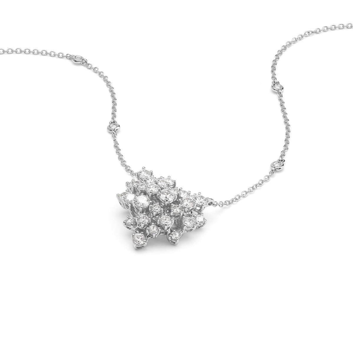 Damiani Mimosa Necklace 20084781, An 18k white gold necklace set with diamonds
