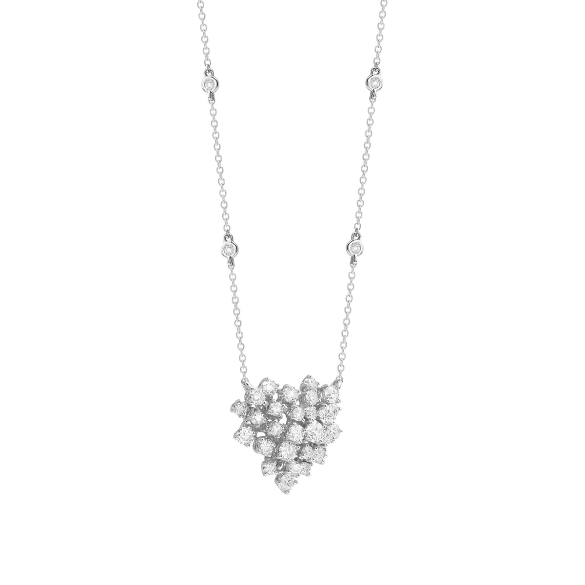 Damiani Mimosa Necklace 20084781, An 18k white gold necklace set with diamonds