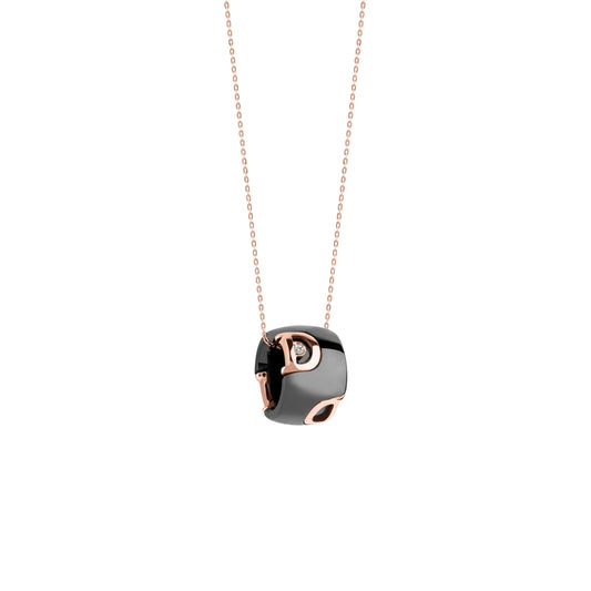 Damiani D.Icon Necklace 20085112, An 18k rose gold and ceramic necklace set with diamonds