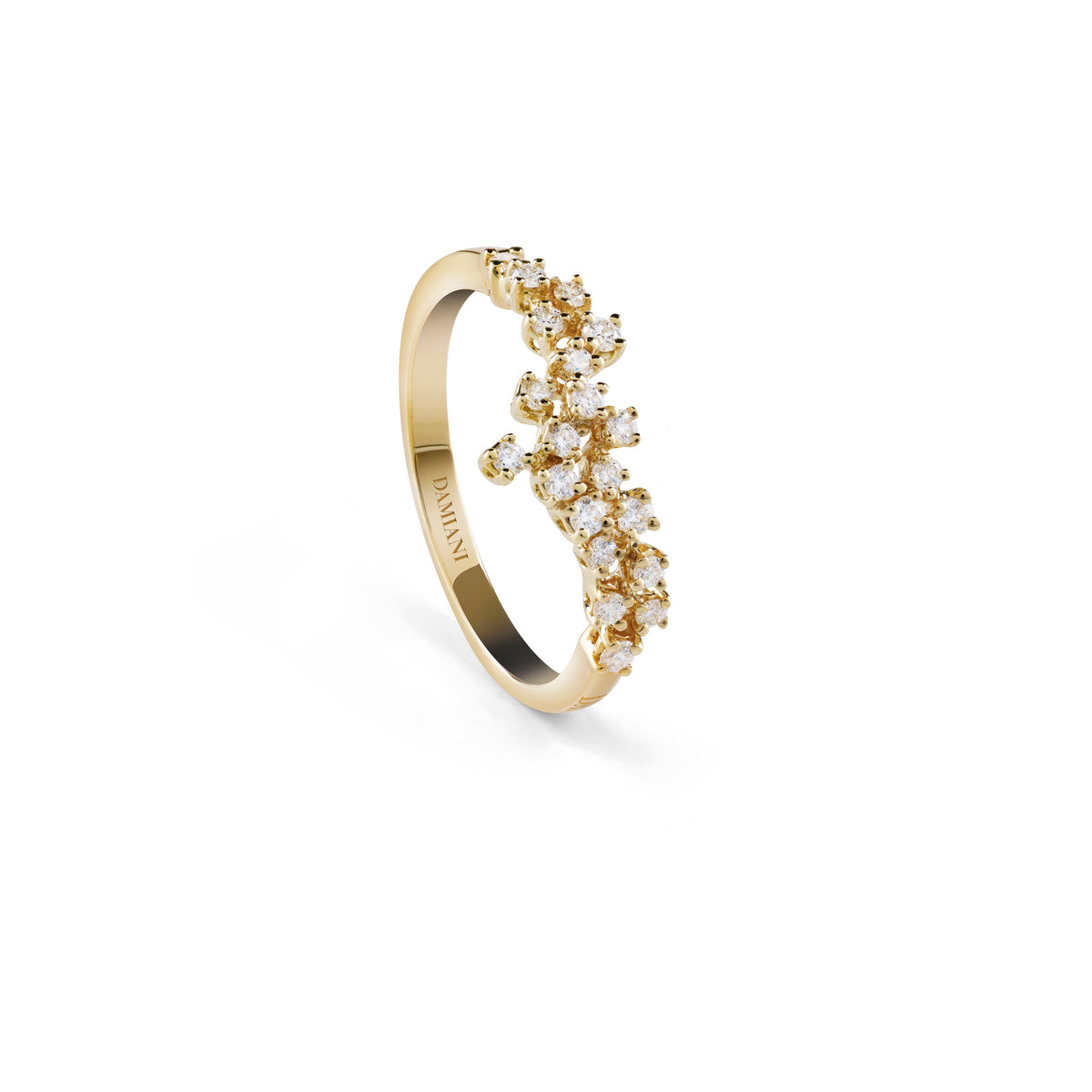 Damiani Mimosa Ring 20086884, An 18k yellow gold ring set with diamonds