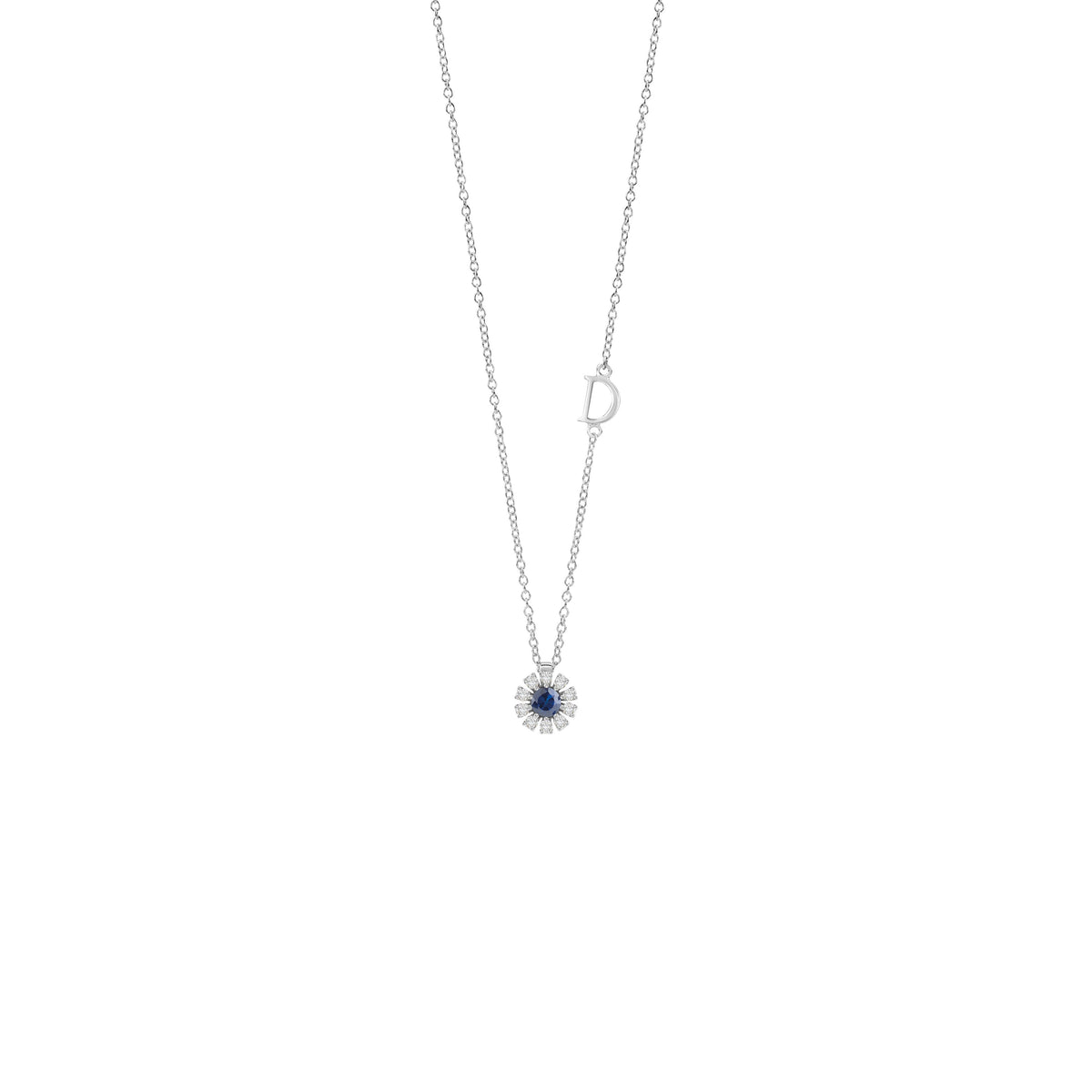Damiani Margherita Necklace 20087085, An 18k white gold necklace set with diamonds and sapphires