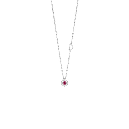 Damiani Margherita Necklace 20087086, White gold, diamonds and ruby necklace