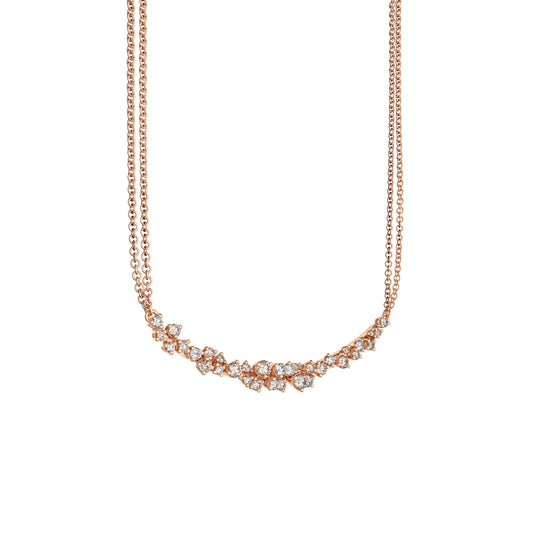 Damiani Mimosa Necklace 20087875, An 18k rose and white gold necklace set with brown diamonds