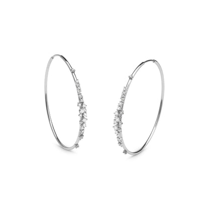 Damiani Mimosa Earrings 20088451, A pair of 18k white gold earrings set with diamonds