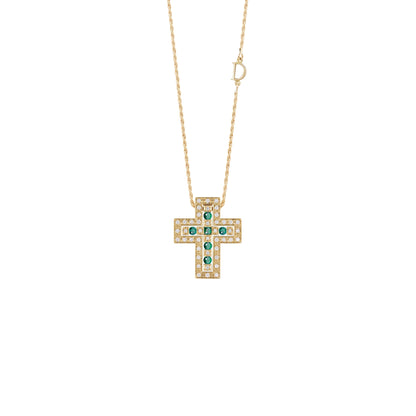 Damiani Belle Epoque Necklace 20089194, An 18k yellow gold necklace set with diamonds and emeralds