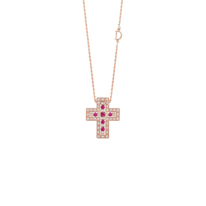 Damiani Belle Epoque Necklace 20089195, An 18k rose gold necklace set with diamonds and rubies
