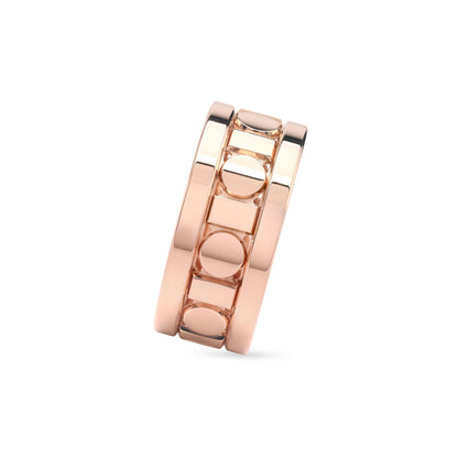Damiani Belle Epoque Reel Ring 20093142, Wide Pink-Gold Band Ring, 8.3 mm